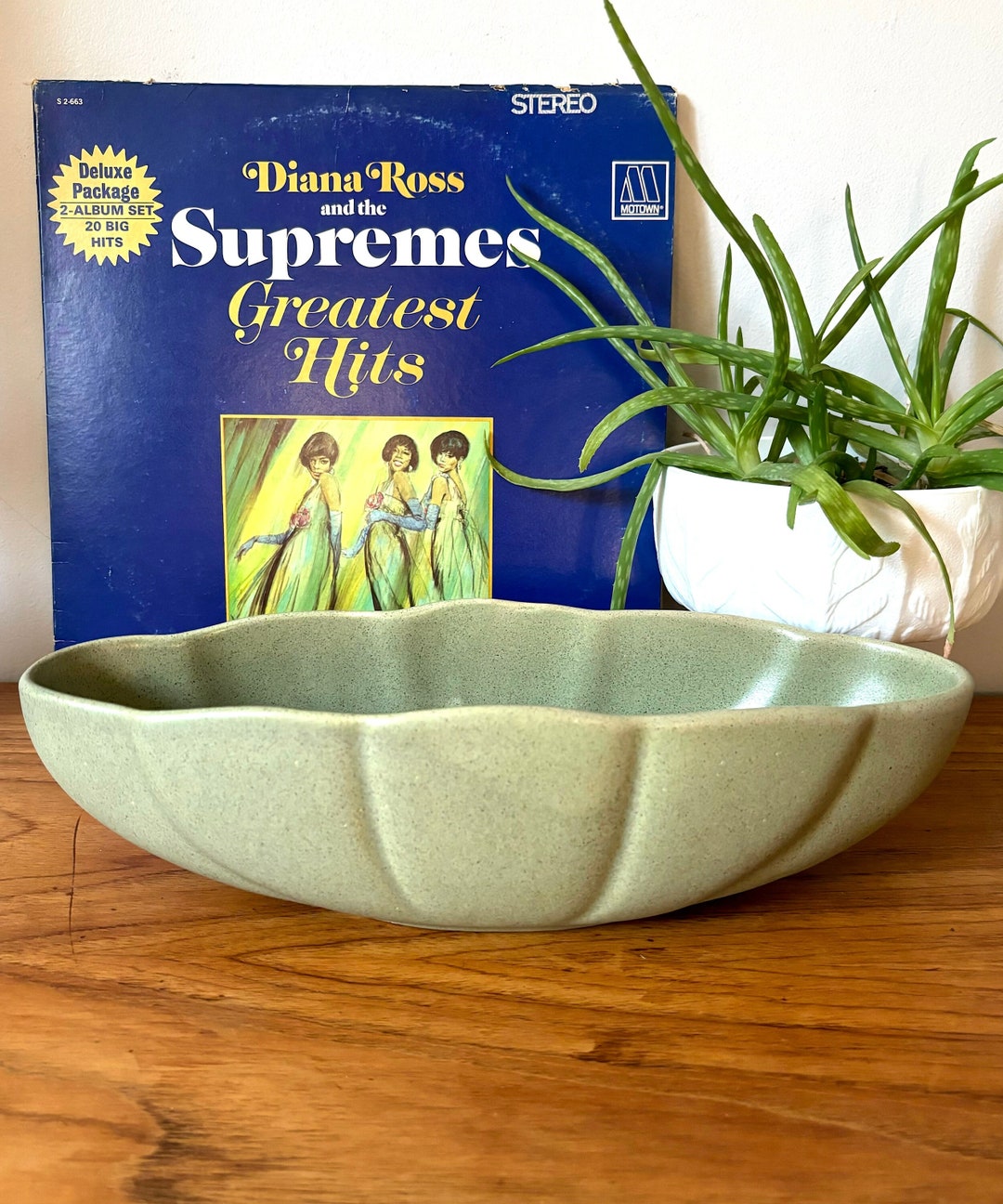 【返品不可】 Pottery Haegar MCM Large Speckled Light in Vase Planter Oval 置物