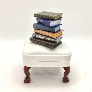 Ensemble à l’échelle 1:12 de 6 livres miniatures antiques, accessoires de bibliothèque de poupée