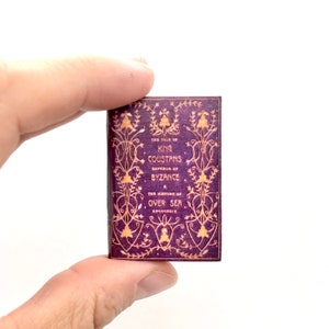 1:6 scale Antique Miniature Book, Dollhouse Library