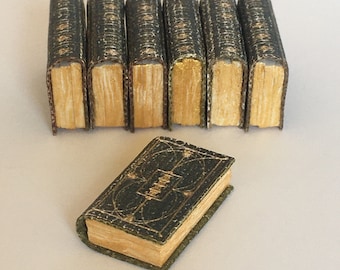 Set of 1:12 scale Antique Dollhouse Miniature Books, Miniature Library Accessories