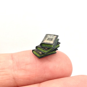 1:24 scale Set of 3 Miniature Books, Dollhouse Library Accessories