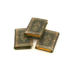 Juego a escala 1:24 de 3 libros en miniatura antiguos, accesorios de casa de muñecas