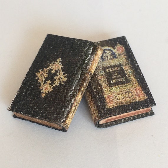 1:12 scale Miniature Library, scale Antique Dollhouse Book
