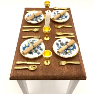 1:12 scale elegant miniature tableware set, exquisite dollhouse accessories
