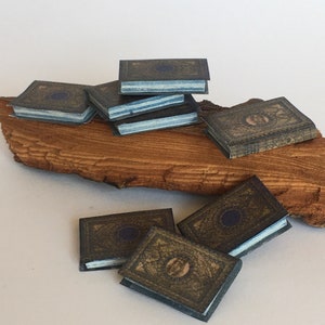 Set of 1:12 scale antique dollhouse books, miniature library, dollhouse decor