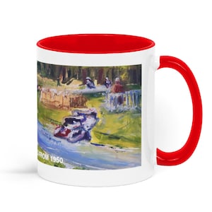 Aberdare Races from 1950 - two toned red and white 11oz mug