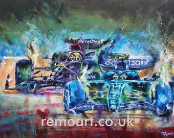 Alonso is back - Fernando Alonso overtakes Lewis Hamilton at the Bahrain Gp 2023 - Limited Edition Prints