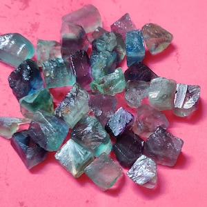 10 Pieces Fluorite Rough -Fluorite Crystal - Rough Stones Chunk - Natural Fluorite Pieces for Meditation/Healing Supply