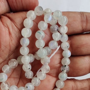 Natural White Moonstone Beads, Smooth Gemstone Loose Beads, Gemstone Beads, Semi Precious Beads,6mm, 8mm,