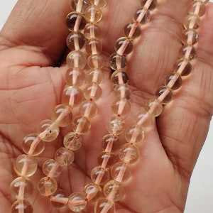 Natural Yellow Citrine Beads, Smooth Gemstone Loose Beads, Gemstone Beads, Semi Precious Beads, 4mm ,6mm, 8mm,10mm,12mm