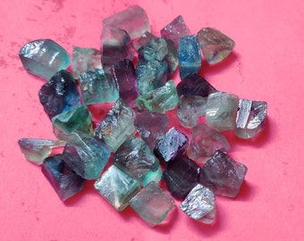 10 Stück Fluorit Rohsteine - Fluorit Kristall - Rohsteine Chunk - Natürliche Fluorit Stücke für Meditation/Heilung Versorgung