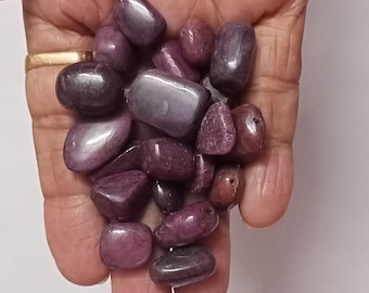 4 Pieces Natural Ruby ~Ruby Tumble Stone ~Plain Smooth Stone ~Center Drilled-Polished Tumble Ruby Stone-heart chakra stone-8x10 To 20x25 Mm