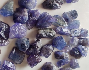 2 Pcs Lot Raw Tanzanite Stone ,Natural Tanzanite, Untreated Rough , Jewelry Making, Healing Stone 9-13mm