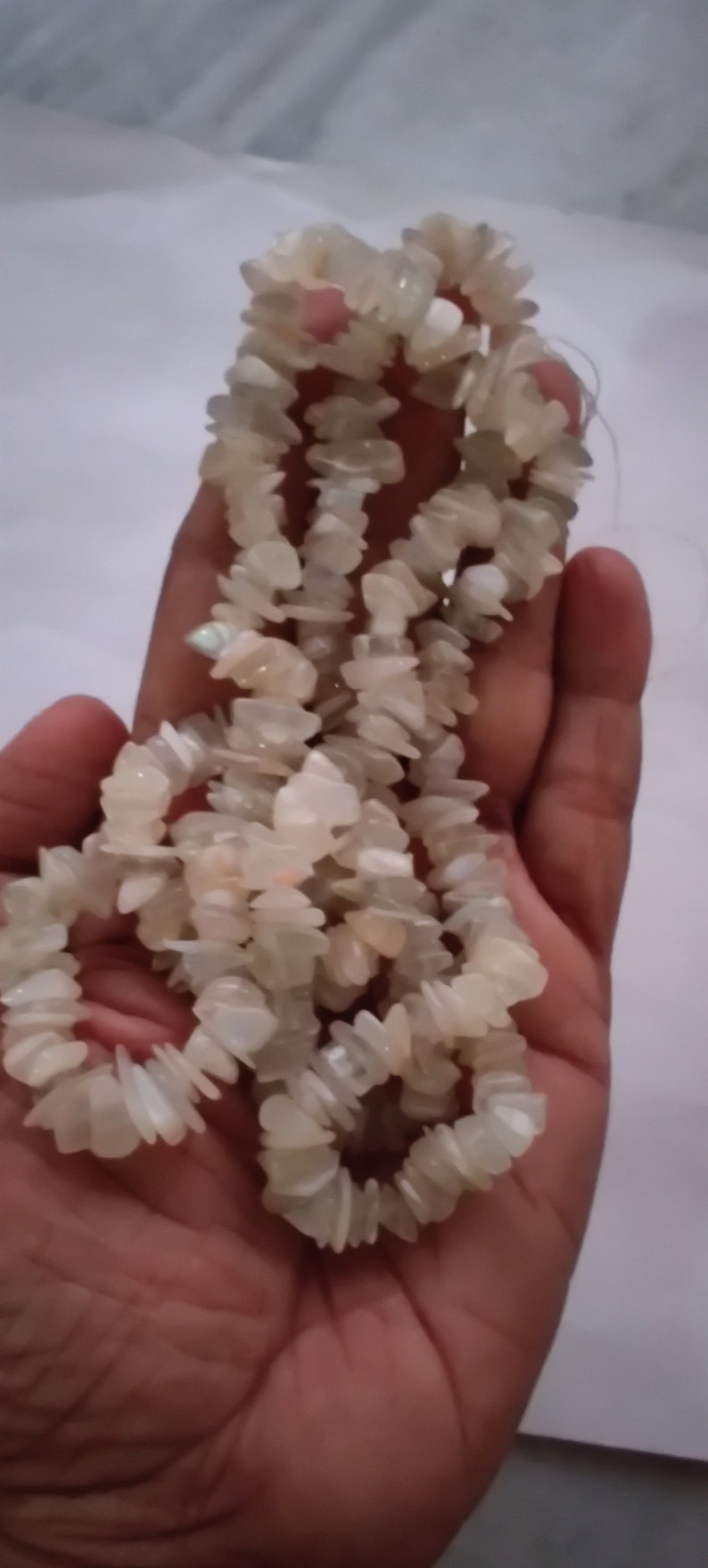 35 Natural White Moonstone Chip Beads Smooth White Moonstone Chip Bead Uncut Chip Bead Jewelery Supplies 3-7mm Polished Beads