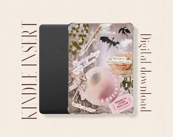 Encart pour lecteur d&#39;amour romantique, romance, fantaisie, encart pour Kindle, téléchargement numérique, décoration pour Kindle, encart pour Kindle rose, ennemis pour les amoureux