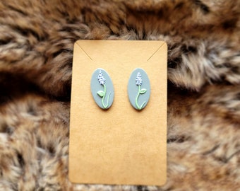 Lavender Clay Earrings