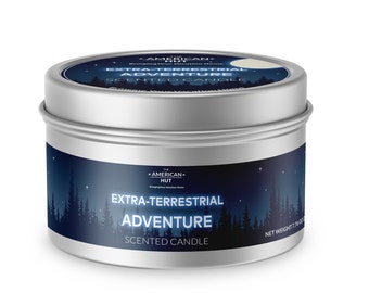 Extra-Terrestrial Adventure - Tin Candle with cracking wooden wick