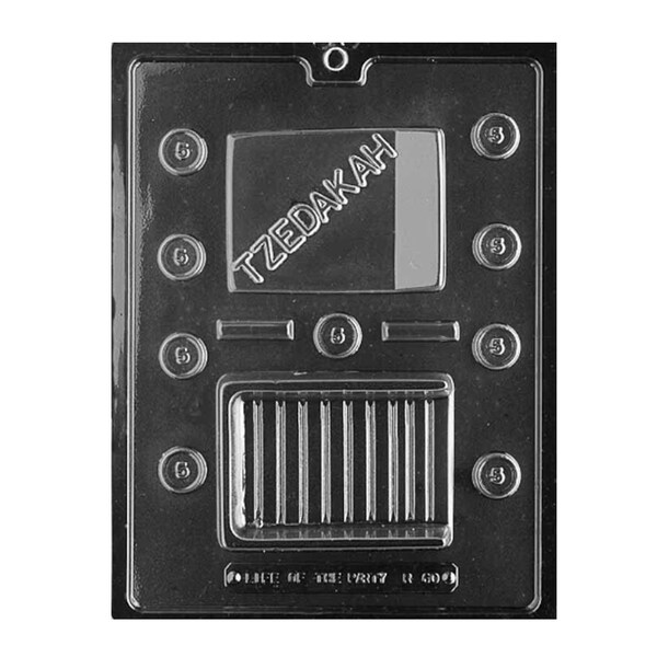 Candyland Crafts TZEDAKAH BOX Chocolate Candy Soap Mold  |Reusable Chocolate Making Mold - R060