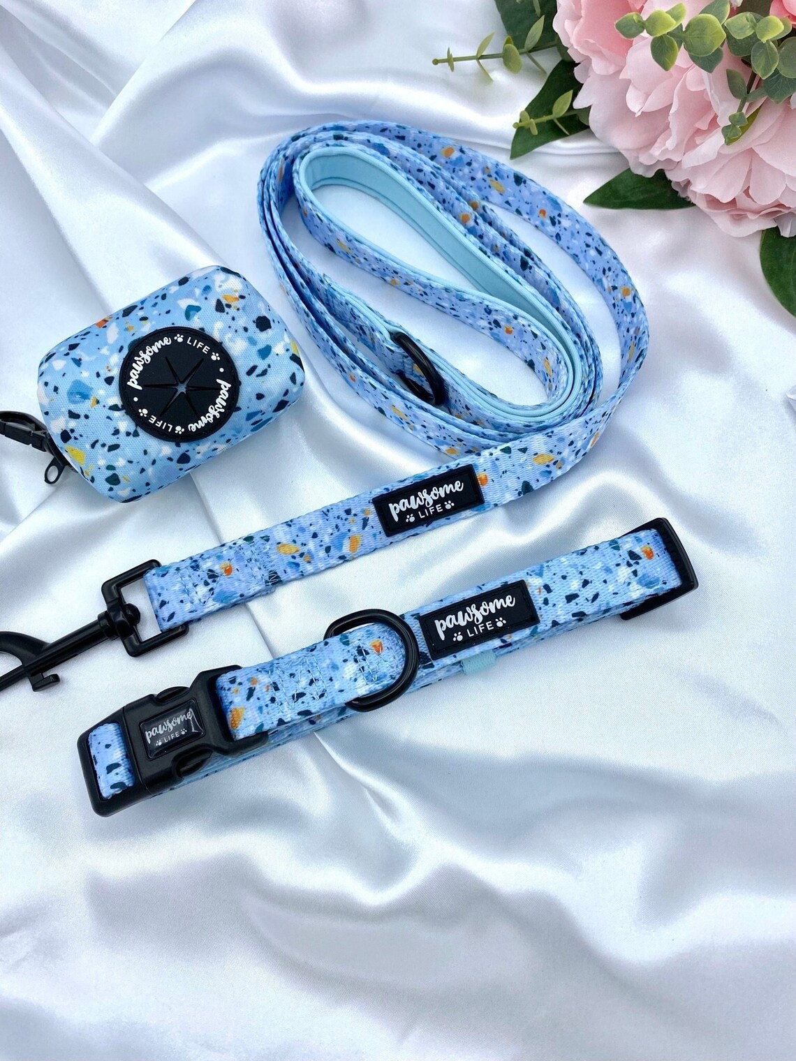 Dog Collar and Lead Set Terrazzo Dog Collar and Lead Girl Etsy