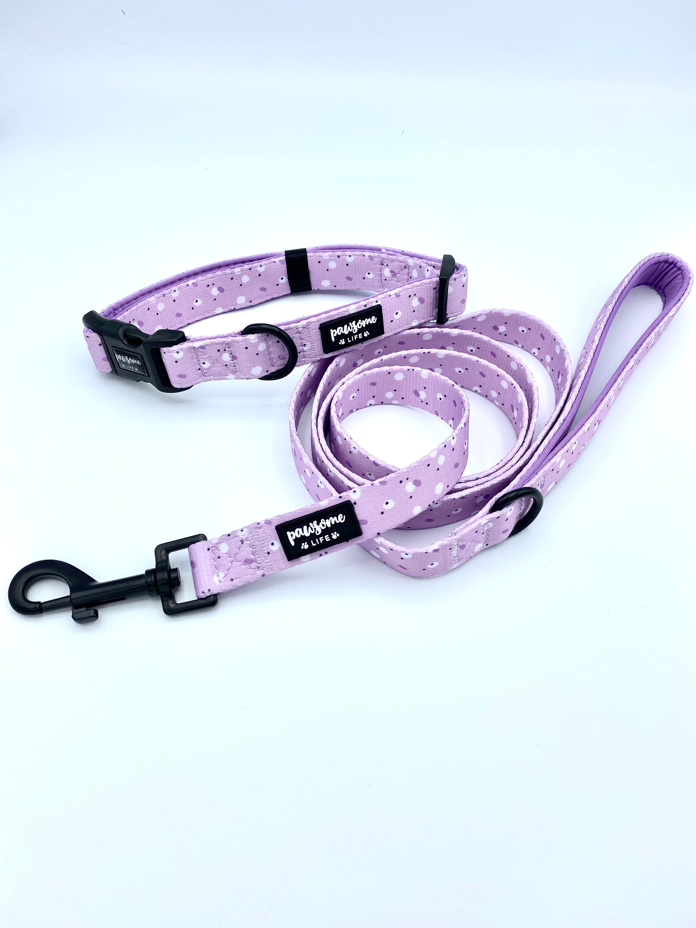 Dog Collar and Lead Set Lilac Dog Collar and Lead Girl Dog Etsy