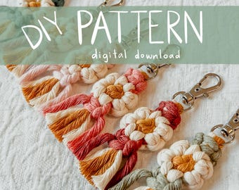Digital Download Pattern | DIY MINI Macrame Flower Keychain