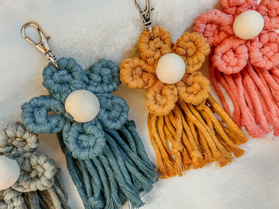 Small Diffusers Keychain Macrame Flower Diffuser Keychain | Essential Oil Diffuser Accessory - Etsy