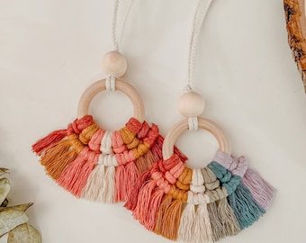 Essential Oil Diffuser, Macrame Car Charm