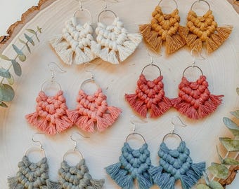 Boucles d'oreilles en macramé Brielle