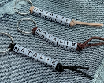 Personalized Beaded Name Keychain