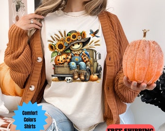 Comfort Colors® Scarecrow Shirt, Fall Scarecrow Shirt, Autumn Shirt,  Gift for Friend, Scarecrow T-shirt, Fall Shirt,  Cute Fall Shirt