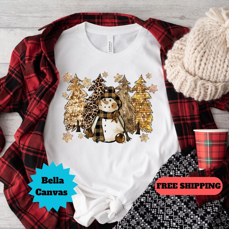 Snowman Shirt, Christmas Shirt, Snowman Sweatshirt, Winter Wonderland Shirt, Christmas Gift, Holiday Shirt, Bella Canvas, Snowman, Cute Tee bild 3