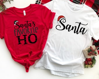 Santa's Favorite Ho Shirt, Santa Shirt, Couples Christmas Shirts, Matching Christmas Shirts, Bestseller, Funny Couples Shirt, Gift