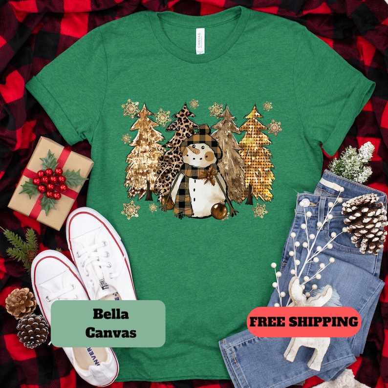 Snowman Shirt, Christmas Shirt, Snowman Sweatshirt, Winter Wonderland Shirt, Christmas Gift, Holiday Shirt, Bella Canvas, Snowman, Cute Tee bild 4