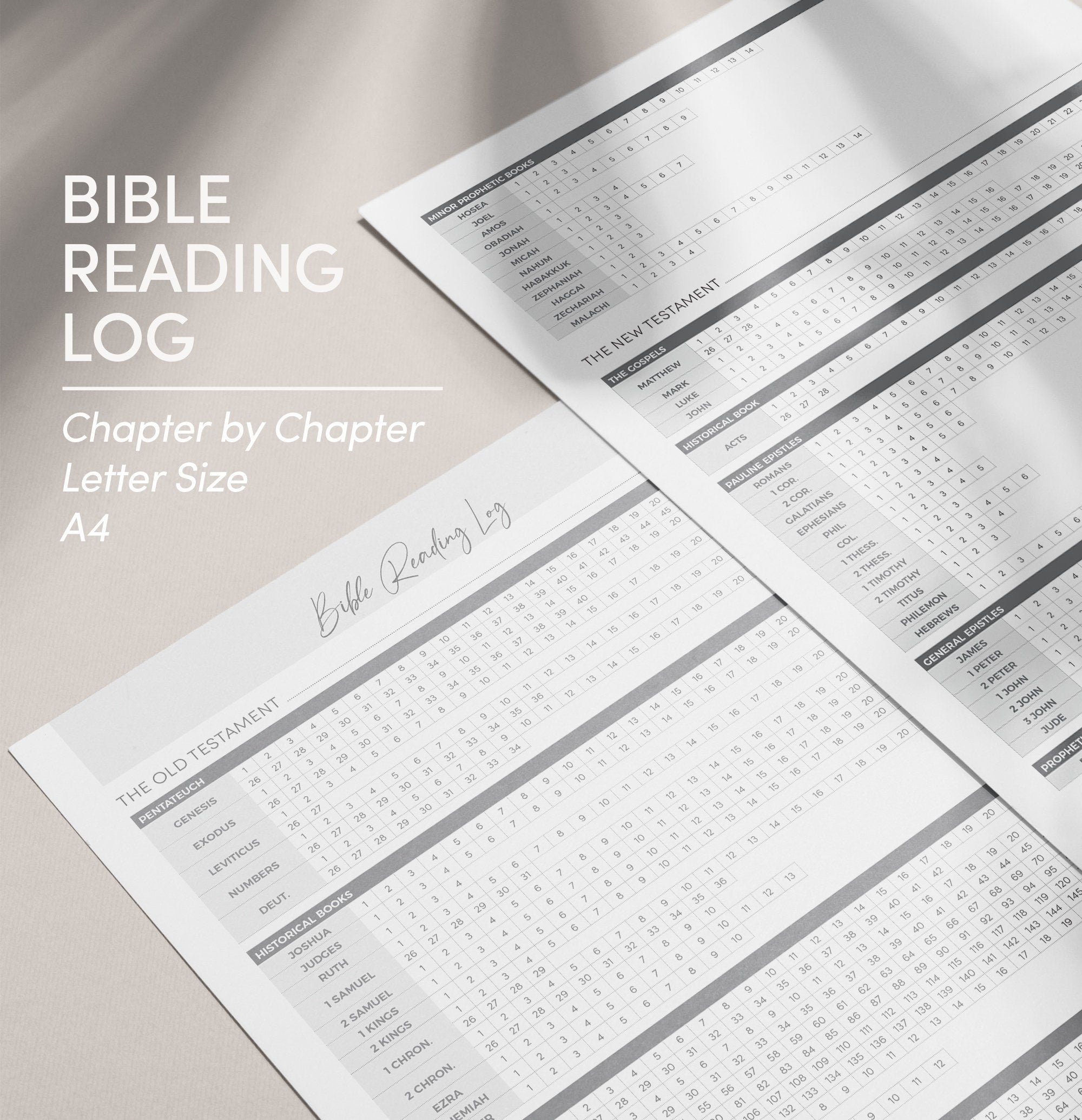Bible Reading Log PRINTABLE Bible Reading Tracker Daily Etsy UK