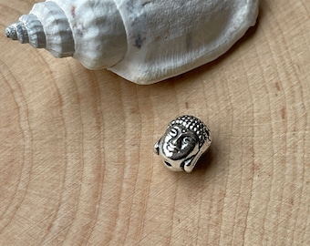 Buddha head, Buddha pearl antique silver colored