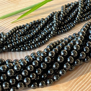 Black Tourmaline AA Quality Beads 4 mm/6 mm Strand