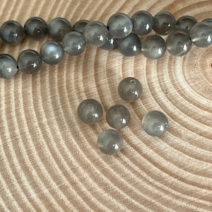Black Moonstone Beads 6 mm Pack of 5