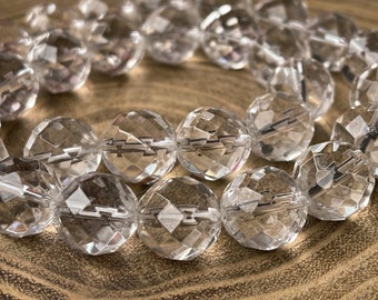 Rock crystal pearl faceted 12 mm single pearl