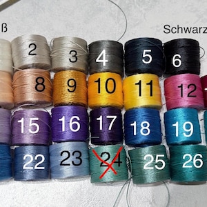 Perlfaden/Fädelgarn ab 2m 36 Farben