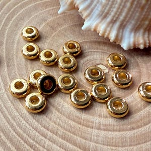 Spacer beads, spacer beads, 5 mm brass gold-colored