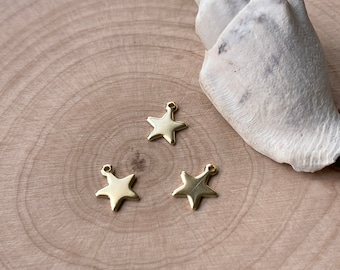 Jewelry pendant stars stainless steel 18k gold plated