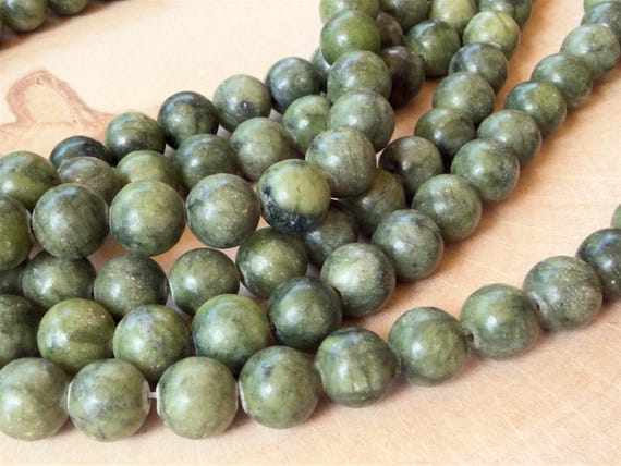 Grüne chinesische Jade Perlen 8mm Strang