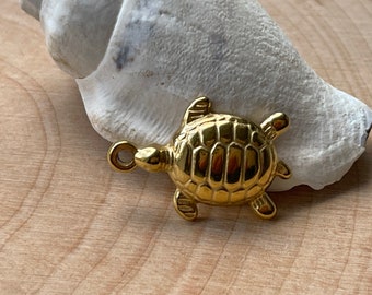 Turtle Jewelry Pendant Stainless Steel Gold Colored