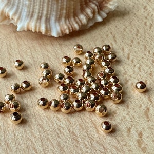Spacer beads, brass 18k gold plated 50 pieces