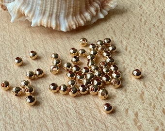 Contas espaçadoras, contas espaçadoras de latão, banhadas a ouro 18k, 50 peças