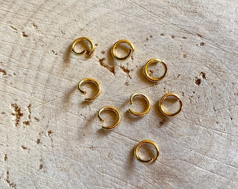 Stainless steel jump rings gold plated 5 x 0.8 mm