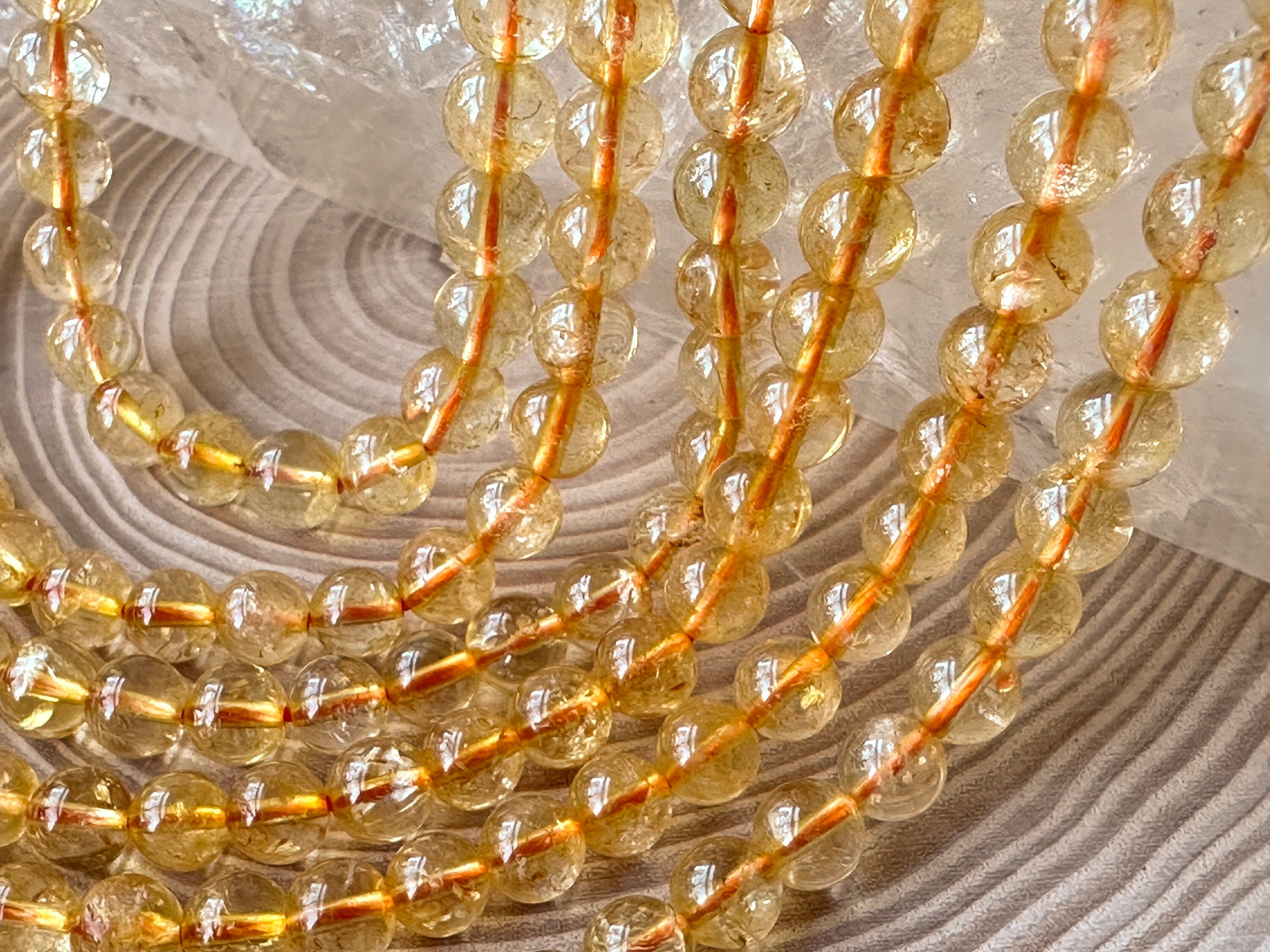 Citrine beads A-quality 6 mm strand