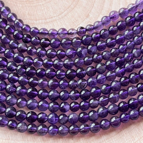 Amethyst Perlen 4 mm AB Qualität Strang