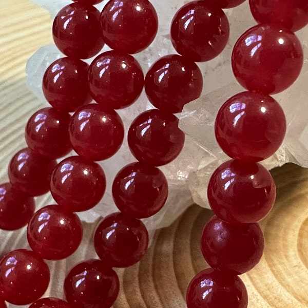 Ruby beads 6 mm 4 pieces