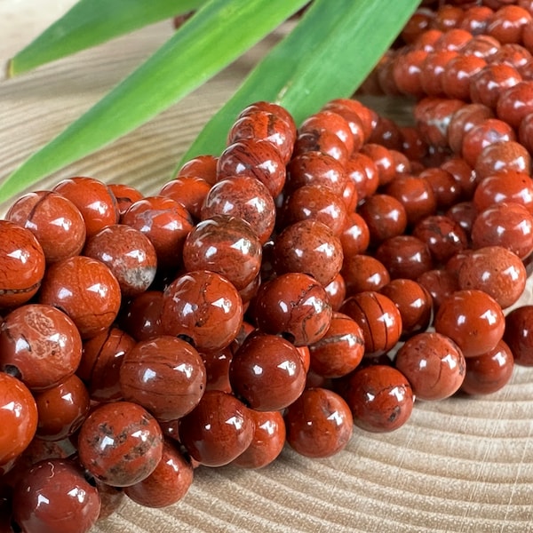 Rote Jaspis Perlen A- Qualität 6mm Strang